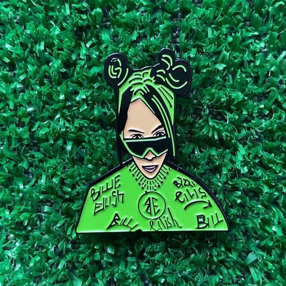 Billie Eilish 3 Enamel Pin/ Brooch Lapel - Picture 6 of 6